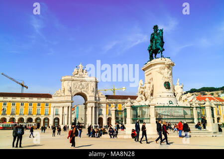 Praca tun Comrcio, Handel Platz in Englisch, ist lisbons Hauptplatz. Stockfoto