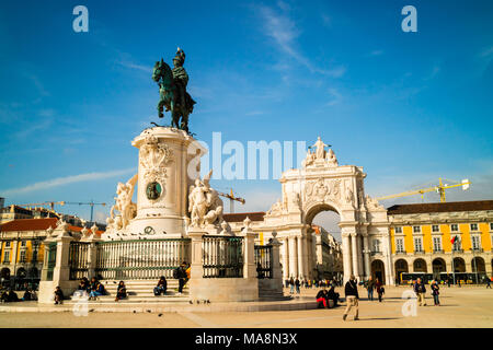 Praca tun Comrcio, Handel Platz in Englisch, ist lisbons Hauptplatz. Stockfoto