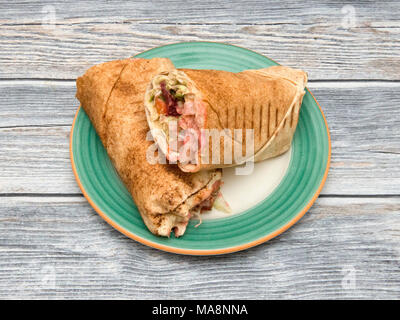 Karamellisierte Süßkartoffeln wrap Stockfoto