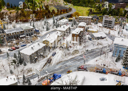 Morgen Dorf im Winter, die Grand-Mock Museum ist die Stadt St. Petersburg. Stockfoto