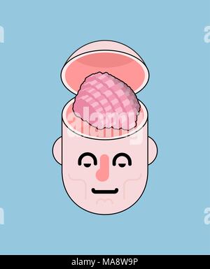 Kopf und Gehirn isoliert. Vector Illustration Stock Vektor