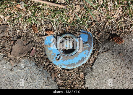 Versteckten Zugang zu Chicago, Illinois Wohn- Wasserleitungen. Stockfoto