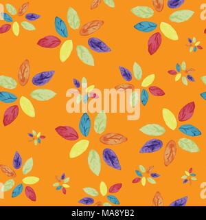 Florales Design in Orange nahtlose Muster Stock Vektor