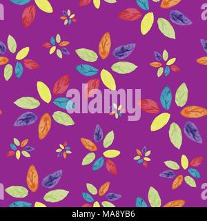 Blumenmuster in Lila nahtlose Muster Stock Vektor
