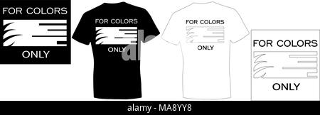 Design T-Shirts mit der Aufschrift für Farben nur minimalistische Drucken Stock Vektor