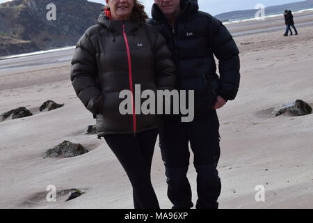 "Ww2 See Defense Batterie'' Cove in der Nähe von aultbea Ross und Cromarty Schottische Highlands gairloch tournaig ''''Loch Ewe". Stockfoto