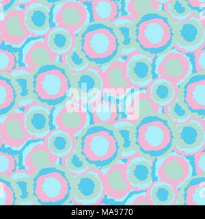 Nahtlose, sich wiederholendes Muster aus Kreisen von Hand gezeichnet Stock Vektor