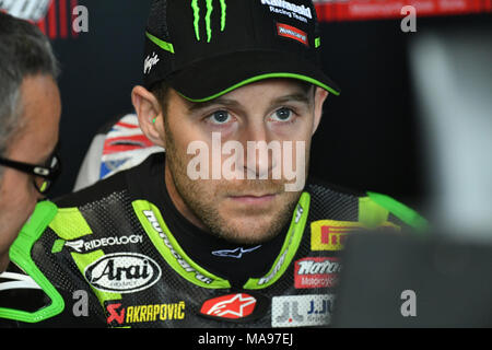 Marco Melandri gewann beide Rennen in der öffnung, die von der World Superbike Championship 2018 auf Phillip Island mit: Jonathan Rea Wo: Melbourne, Australien, wenn: 25 Feb 2018 Credit: WENN.com Stockfoto