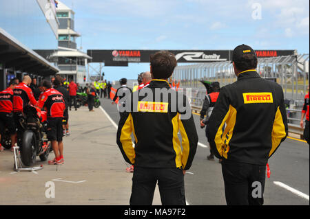 Marco Melandri gewann beide Rennen in der öffnung, die von der World Superbike Championship 2018 auf Phillip Island bietet: Atmosphäre, wo: Melbourne, Australien, wenn: 25 Feb 2018 Credit: WENN.com Stockfoto