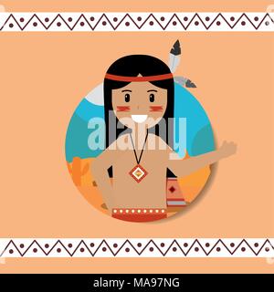 Indianer Cartoon Stock Vektor