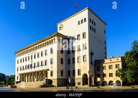 Äußere der Bulgarischen Nationalbank Gebäude auf Prinz Alexander von Battenberg Square Stockfoto