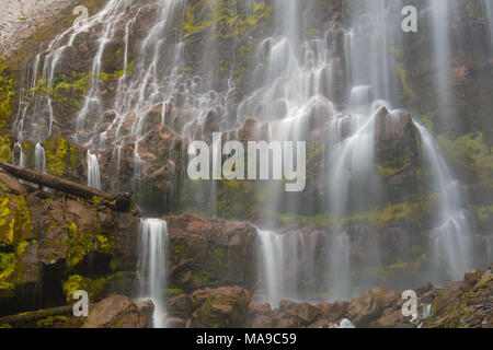 Spray fällt, Mount Rainier National Park Stockfoto