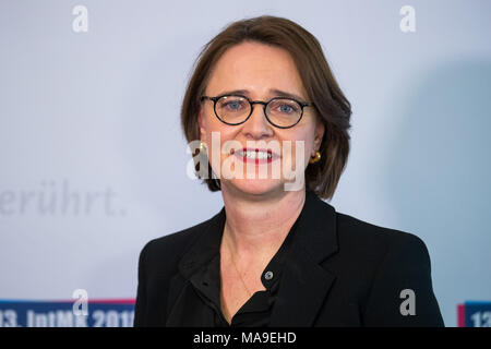 15 März 2018, Deutschland, Nürnberg: Bild von Annette Widmann-Mauz (CDU), designierte Integration Herr Kommissar, während der Integration der Minister Konferenz übernommen. Foto: Daniel Karmann/dpa Stockfoto