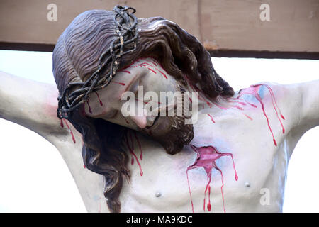 Mosorrofa, Italien, 30. März 2018: Prozession Varette Freitag Heilige, Jesus Kruzifix Credit: Giuseppe Andidero/Alamy leben Nachrichten Stockfoto