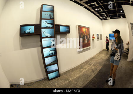 März 30th, 2018 - Ausstellungen an der Art Basel 2018 zeigen, an der Hong Kong Convention & Exhibition Centre, Wan Chai, Hong Kong. Stockfoto