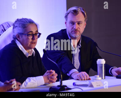 Mumbai, Maharashtra, Indien. 31 Mär, 2018. "Die Zukunft der Film 'Verzicht' mit Tacita Dean und Christopher Nolan Pressekonferenz auf YRF Studio in Mumbai. Credit: Azhar Khan/SOPA Images/ZUMA Draht/Alamy leben Nachrichten Stockfoto