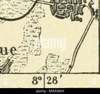 . Die Erde und ihre Bewohner. . 8° 2 l'E. ofGr. 1 Mil im Jahre 1692, befindet sich in einem Hügel oberhalb der Stadt. Der schattige Spaziergänge whicb sie umgeben, und die herrliche Aussicht von der Terrasse aus zu genießen, nicht wenig zu den Sehenswürdigkeiten von Heidelberg. Die Umgebung der Stadt im Überfluss in herrliche Wanderungen, die Konigsstuhl im Süden, die Heiligenberg im Norden, die Dörfer der Neckar-geniiind (2,103 Einwohner) und Neckarsteinach, in die gewundenen Tal des Neckars, und die Gärten von Schwetzingen (4,277 Einwohner), in der Ebene, Umformen und viele Zentren der Attraktion. Aber Heidelberg ist berühmt, in Stockfoto