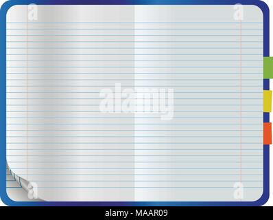 Vektor realistische leer Öffnen notebook Mock up Stock Vektor