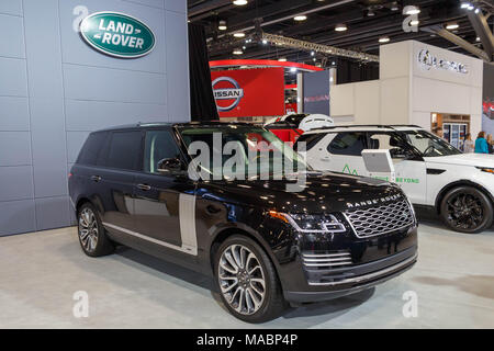 Vancouver, Kanada - März 2018: Range Rover, 2018 Vancouver Auto Show genommen Stockfoto