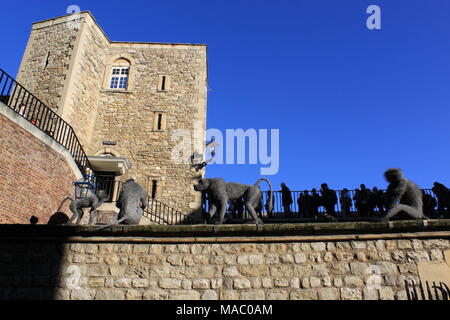 Der Tower von London, offiziell Her Majesty's Royal Palace und Festung der Tower von London, England, UK, PETER GRANT Stockfoto