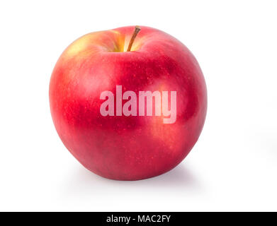 roter Apfel, isoliert auf weiss mit Beschneidungspfad Stockfoto