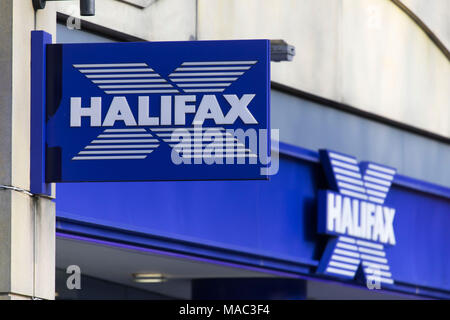 Logo der Halifax Bank-Zeichen. Stockfoto