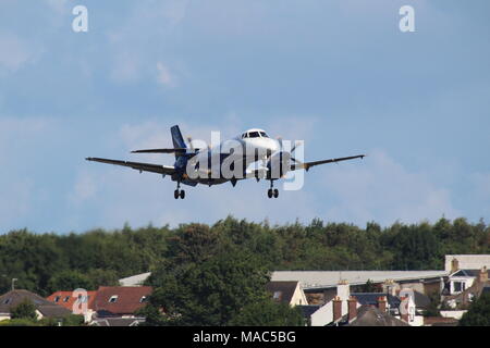 G-MAJU, BAe Jetstream 41 von Eastern Airways, über die vom Internationalen Flughafen Prestwick, Ayrshire. Stockfoto