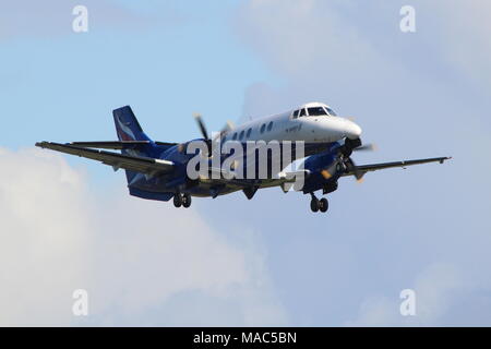 G-MAJU, BAe Jetstream 41 von Eastern Airways, über die vom Internationalen Flughafen Prestwick, Ayrshire. Stockfoto