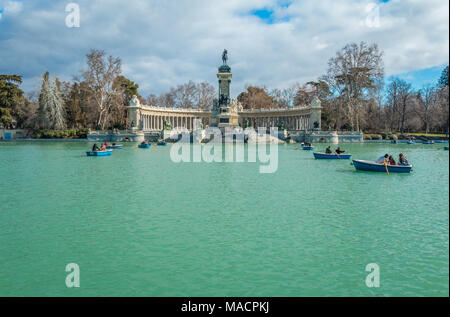 Parque del Retiro in Madrid Stockfoto