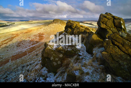 Crook Hill im Winter, Bamford, der Peak District, England (2) Stockfoto