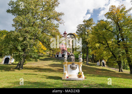 Barocke Kalvarienberg in Banska Stiavnica, Slowakei. Es war 1744 - 1751. Stockfoto