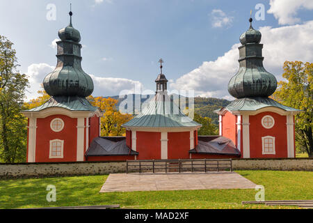 Untere Kirche der barocken Kalvarienberg in Banska Stiavnica, Slowakei. Es war 1744 - 1751. Stockfoto