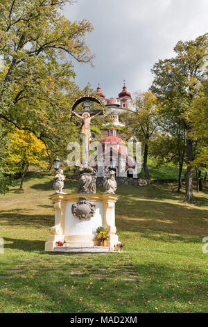 Barocke Kalvarienberg in Banska Stiavnica, Slowakei. Es war 1744 - 1751. Stockfoto