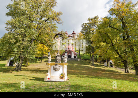 Barocke Kalvarienberg in Banska Stiavnica, Slowakei. Es war 1744 - 1751. Stockfoto