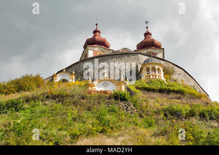 Obere Kirche der barocken Kalvarienberg in Banska Stiavnica, Slowakei. Es war 1744 - 1751. Stockfoto