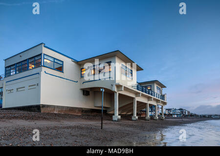 Der Art déco-Pier Musikpavillon, Weymouth Strand und Strandpromenade, Weymouth, Dorset, England, Großbritannien Stockfoto