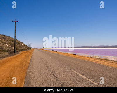 Rosa See, Hafen Gregory fahren, Western Australia Stockfoto