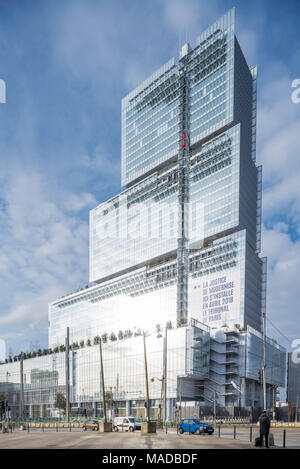 Frankreich, Paris, 31. März 2018: Paris neue Gericht - Nouveau Palais de justice de Paris, von Renzo Paino building Workshop konzipiert Stockfoto