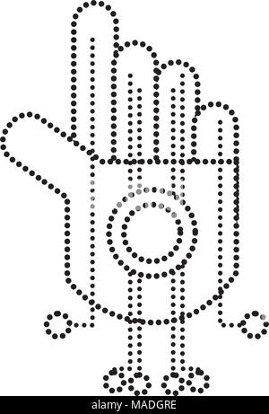 Gepunktete Form Robot Hand Schaltungen zu Robotertechnologie Vector Illustration Stock Vektor