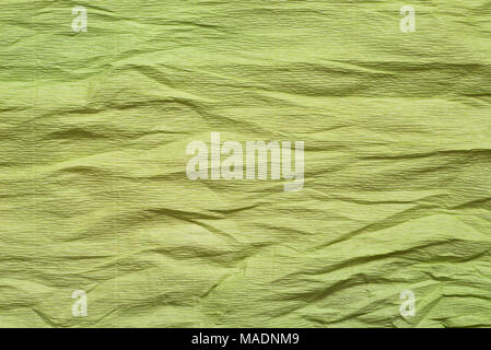 Zerknitterte Krepp grün papier Hintergrund Textur Stockfoto