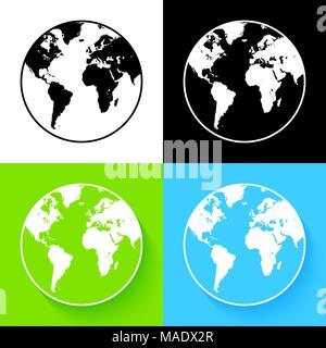 Earth Globus set Vektor Stock Vektor