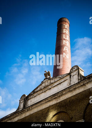 Brick Lane London - Die alten Truman Brauerei in die beliebten Londoner Brick Lane, Shoreditch, East London. Stockfoto