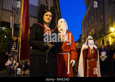 Alcala De Henares, Madrid, Spanien. 28. März, 2018. Ab Montag, den 26. März bis Sonntag, den 1. April ist Ostern in Alcala de Henares feierte, Stadt des Weltkulturerbes. Credit: Nacho Guadano/ZUMA Draht/Alamy leben Nachrichten Stockfoto