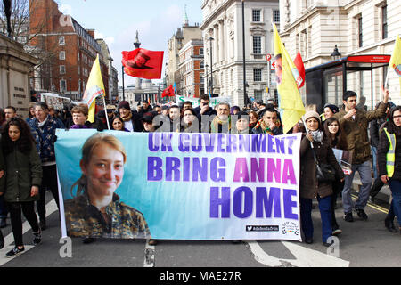 London, UK, 31. März 2018. Der Marsch durch Whitehall Credit: Alex Cavendish/Alamy leben Nachrichten Stockfoto