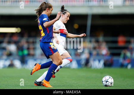 Barcelona, Spanien. Credit: D. 28. März, 2018. Lieke Martens (Barcelona) Fußball: UEFA Champions League Spiel zwischen dem FC Barcelona Femenino 0-1 Olympique Lyonnais im Mini Estadi in Barcelona, Spanien. Credit: D. Nakashima/LBA/Alamy leben Nachrichten Stockfoto