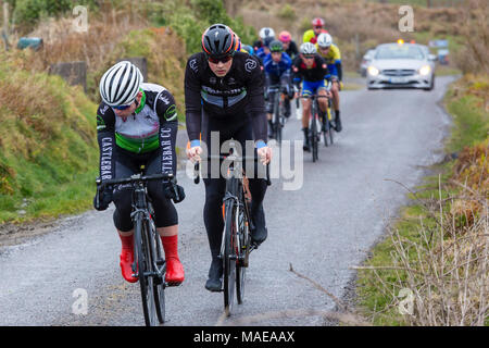 Ras Mumhan, Munster Radrennen auf Valentia Island, County Kerry, Irland Ostern Sonntag, den 1. April 2018 Stockfoto