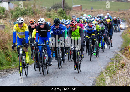 Ras Mumhan, Munster Radrennen auf Valentia Island, County Kerry, Irland Ostern Sonntag, den 1. April 2018 Stockfoto