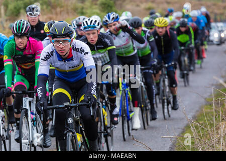 Ras Mumhan, Munster Radrennen auf Valentia Island, County Kerry, Irland Ostern Sonntag, den 1. April 2018 Stockfoto