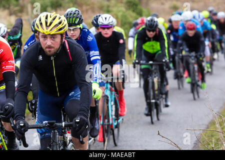 Ras Mumhan, Munster Radrennen auf Valentia Island, County Kerry, Irland Ostern Sonntag, den 1. April 2018 Stockfoto
