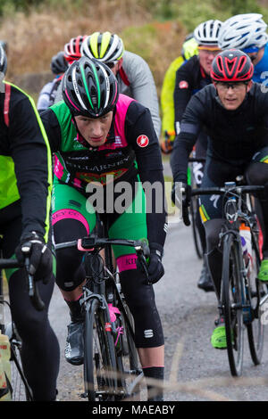 Ras Mumhan, Munster Radrennen auf Valentia Island, County Kerry, Irland Ostern Sonntag, den 1. April 2018 Stockfoto